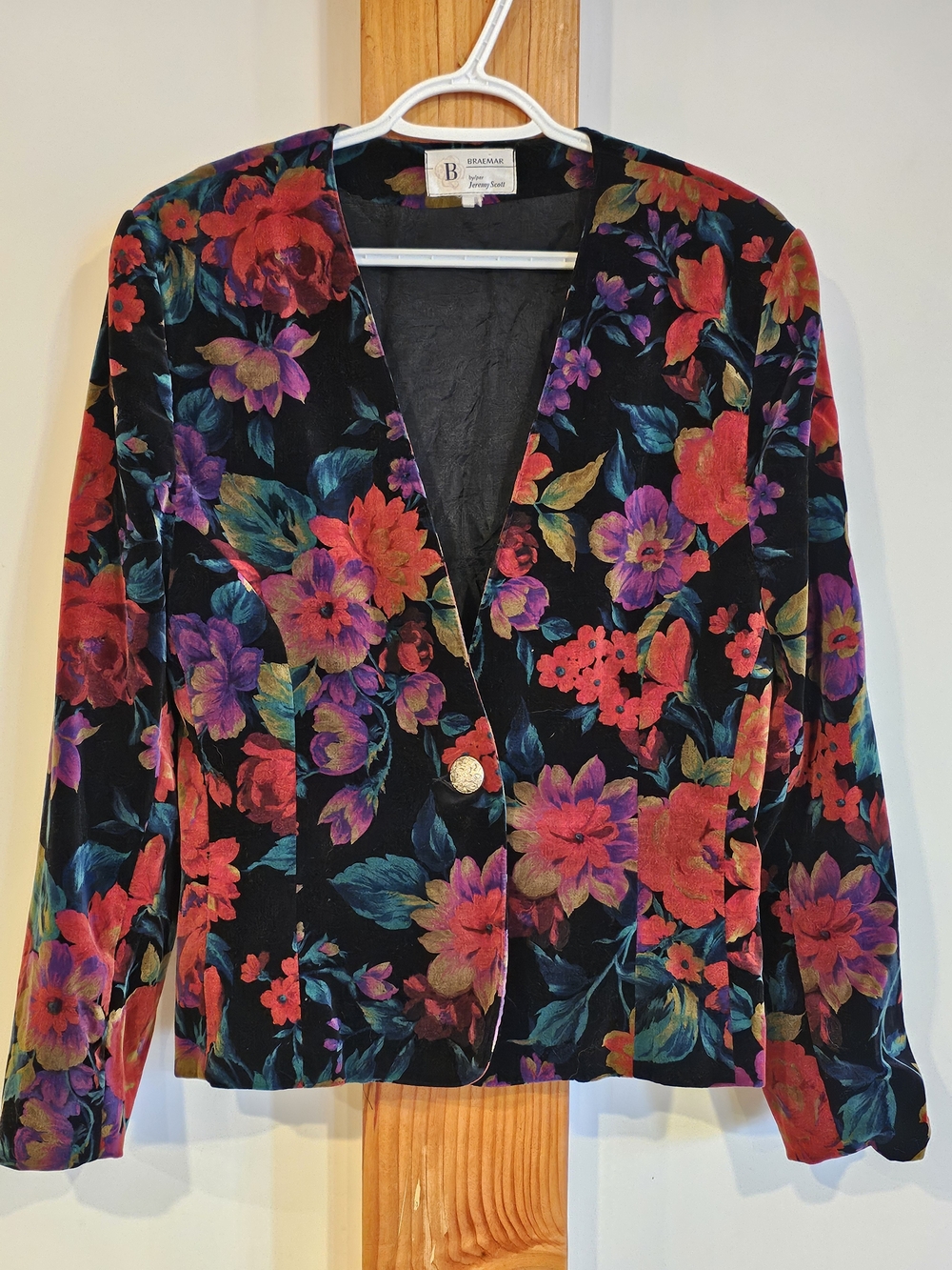 Vintage Floral Velvet Blazer